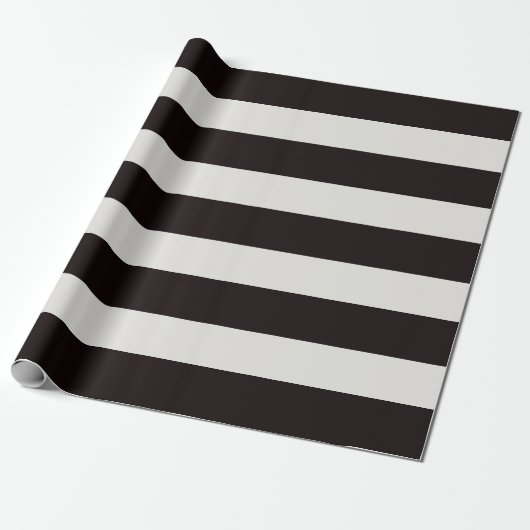 Black and White Awning Stripes ラッピングペーパー (アンロールド)