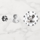 Black and White Axolotl & Balloons Birthday コンフェッティ (正面)