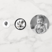 Black and White Axolotl & Balloons Birthday コンフェッティ (裏面)