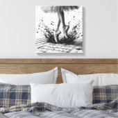 Black and White Ballet Slippers Stretched Canvas キャンバスプリント (インサイチュ (寝室))