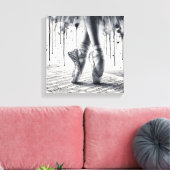 Black and White Ballet Slippers Stretched Canvas キャンバスプリント (インサイチュ (リビング))