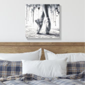 Black and White Ballet Slippers Stretched Canvas キャンバスプリント (インサイチュ (寝室))