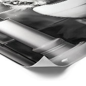 Black and White Bathroom Cat Print, Funny Posters, ポスター (角)