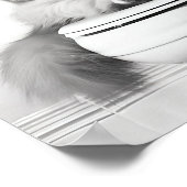 Black and White Bathroom Cat Print, Funny Posters, ポスター (角)