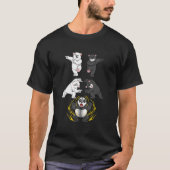 Black And White Bear Into Panda Fusion Tシャツ (正面)