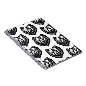 Black and White Bear's Face Ink Drawing ノートブック (右側)