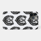 Black and White Bear's Face Ink Drawing Case-Mate iPhoneケース (裏面(横))