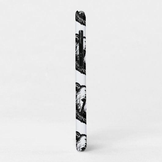 Black and White Bear's Face Ink Drawing Case-Mate iPhoneケース (裏面/左)