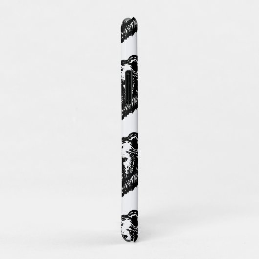 Black and White Bear's Face Ink Drawing Case-Mate iPhoneケース (裏面/右)