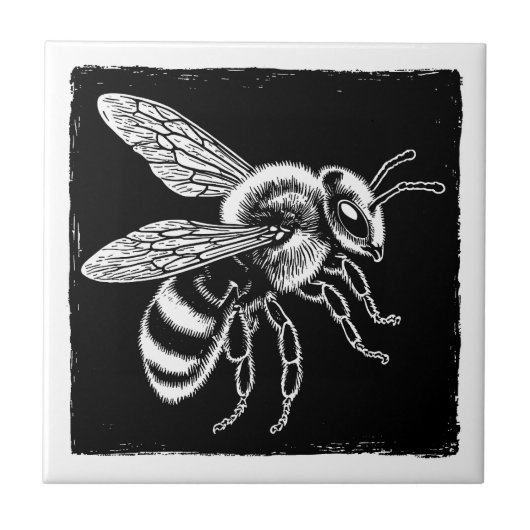 Black and White Bee タイル (正面)