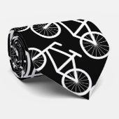 Black and white bicycle print neck tie ネクタイ (ロール)
