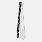 Black and white bicycle print neck tie ネクタイ (裏面)