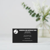 Black and White Bird Watching Wildlife Eco Tourism 名刺 (スタンド正面)