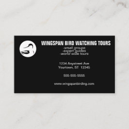 Black and White Bird Watching Wildlife Eco Tourism 名刺