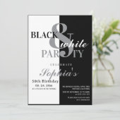  Black and White Birthday Party 招待状 (スタンド正面)