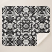 Black and White Bliss シェルパブランケット (正面(横))