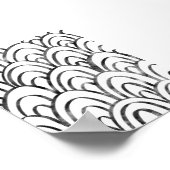 Black and White Boho Abstract Rainbow Wall Art ポスター (角)