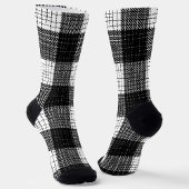 Black and White Bold Checkered Plaid Design  ソックス