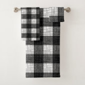 Black and White Bold Checkered Plaid Design バスタオルセット (インサイチュ)