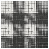Black and White Bold Checkered Plaid Design  ファブリック (見本)