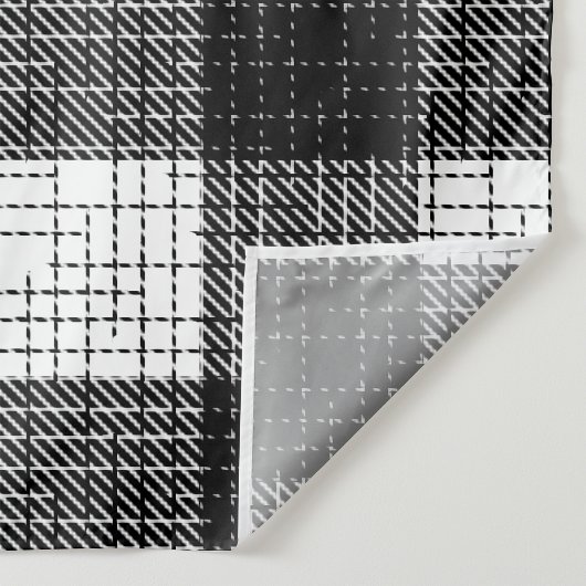 Black and White Bold Checkered Plaid Design  ファブリック