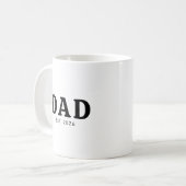 Black And White Bold Dad Established コーヒーマグカップ (正面左)