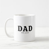 Black And White Bold Dad Established コーヒーマグカップ (左)