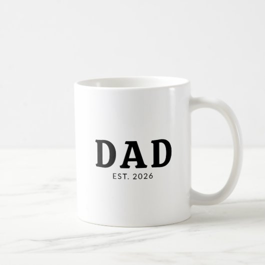Black And White Bold Dad Established コーヒーマグカップ (右)