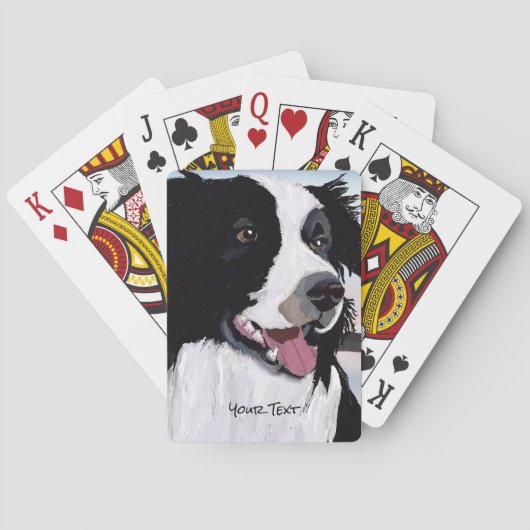 Black and White Border Collie Playing Cards トランプ (裏面)