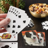 Black and White Border Collie Playing Cards トランプ (インサイチュ)