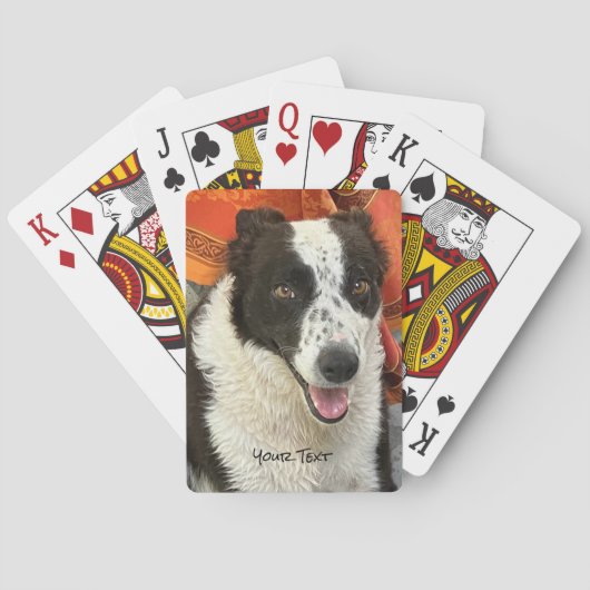 Black and White Border Collie Playing Cards トランプ (裏面)