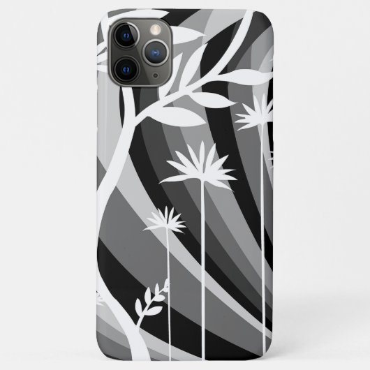 Black and White Botanical Illustration Curved Back Case-Mate iPhoneケース (裏面)
