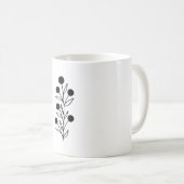 Black and White Botanical Line Art コーヒーマグカップ (正面右)
