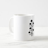 Black and White Botanical Line Art コーヒーマグカップ (正面左)