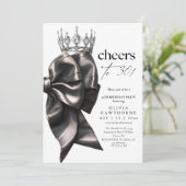 Black and White Bow 30th Birthday Party 招待状 (スタンド正面)