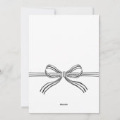 Black and White Bow Flat Christmas Photo Card シーズンカード (裏面)