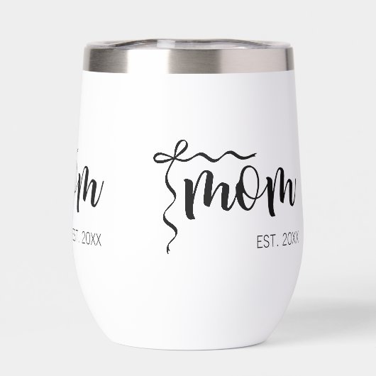Black and White Bow Script Mom Established Elegant (背面)