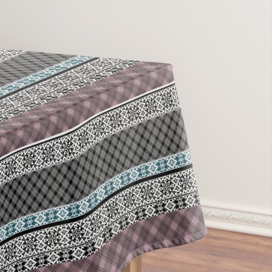 Black and white brown patchwork lace テーブルクロス (インサイチュ)