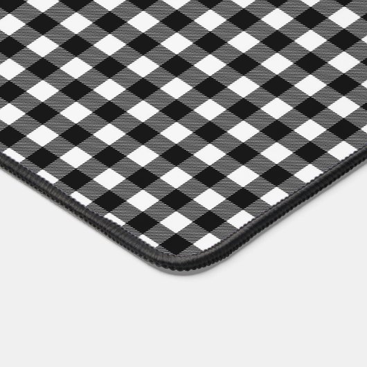 Black and white buffalo patterned desk mat デスクマット (コーナー)