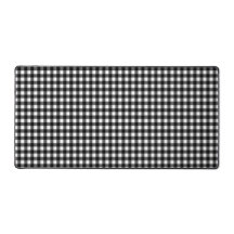 Black and white buffalo patterned desk mat