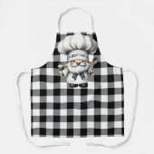 Black And White Buffalo Plaid  エプロン (正面)