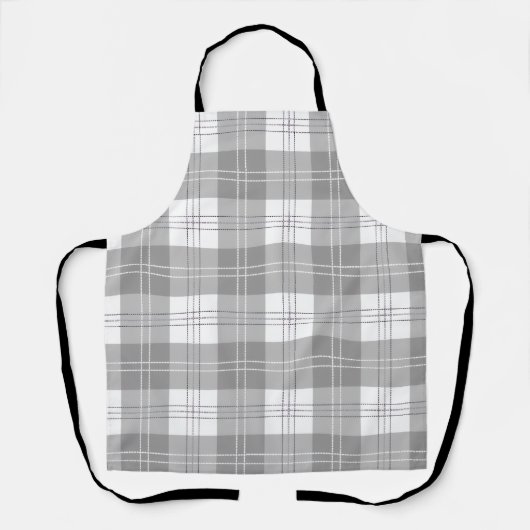 Black and White Buffalo Plaid エプロン (正面)