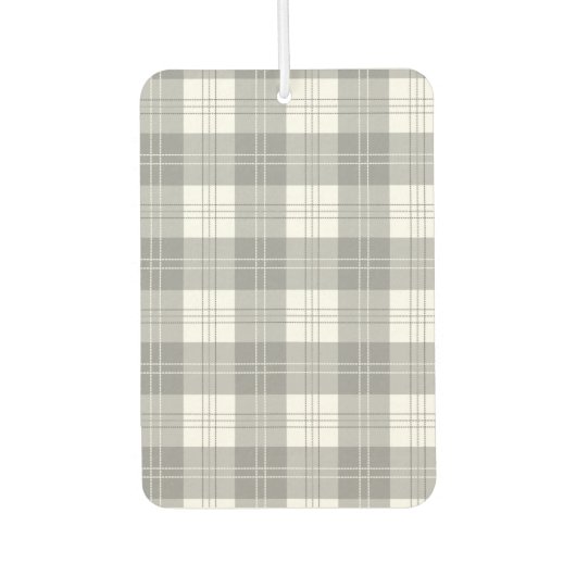 Black and White Buffalo Plaid カーエアーフレッシュナー (正面)