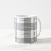 Black and White Buffalo Plaid コーヒーマグカップ (正面右)