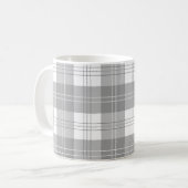 Black and White Buffalo Plaid コーヒーマグカップ (正面左)