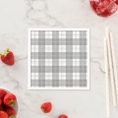 Black and White Buffalo Plaid スタンダードカクテルナプキン (インサイチュ)