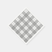 Black and White Buffalo Plaid スタンダードカクテルナプキン (角)