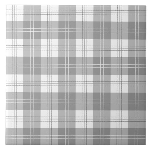 Black and White Buffalo Plaid タイル (正面)