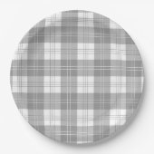 Black and White Buffalo Plaid ペーパープレート (正面)