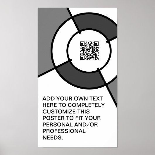 black and white bullseye QR code ポスター (正面)